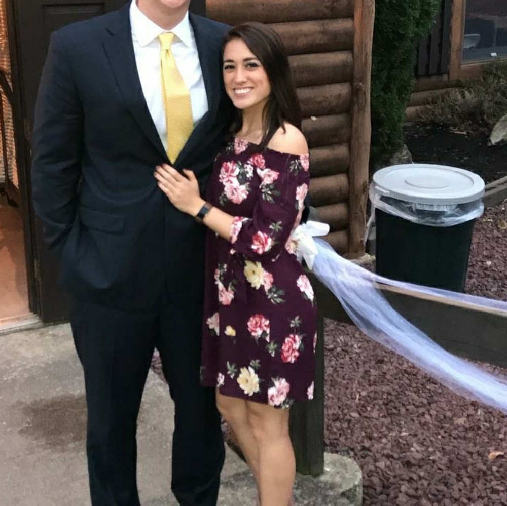 Fall floral off the shoulder dress